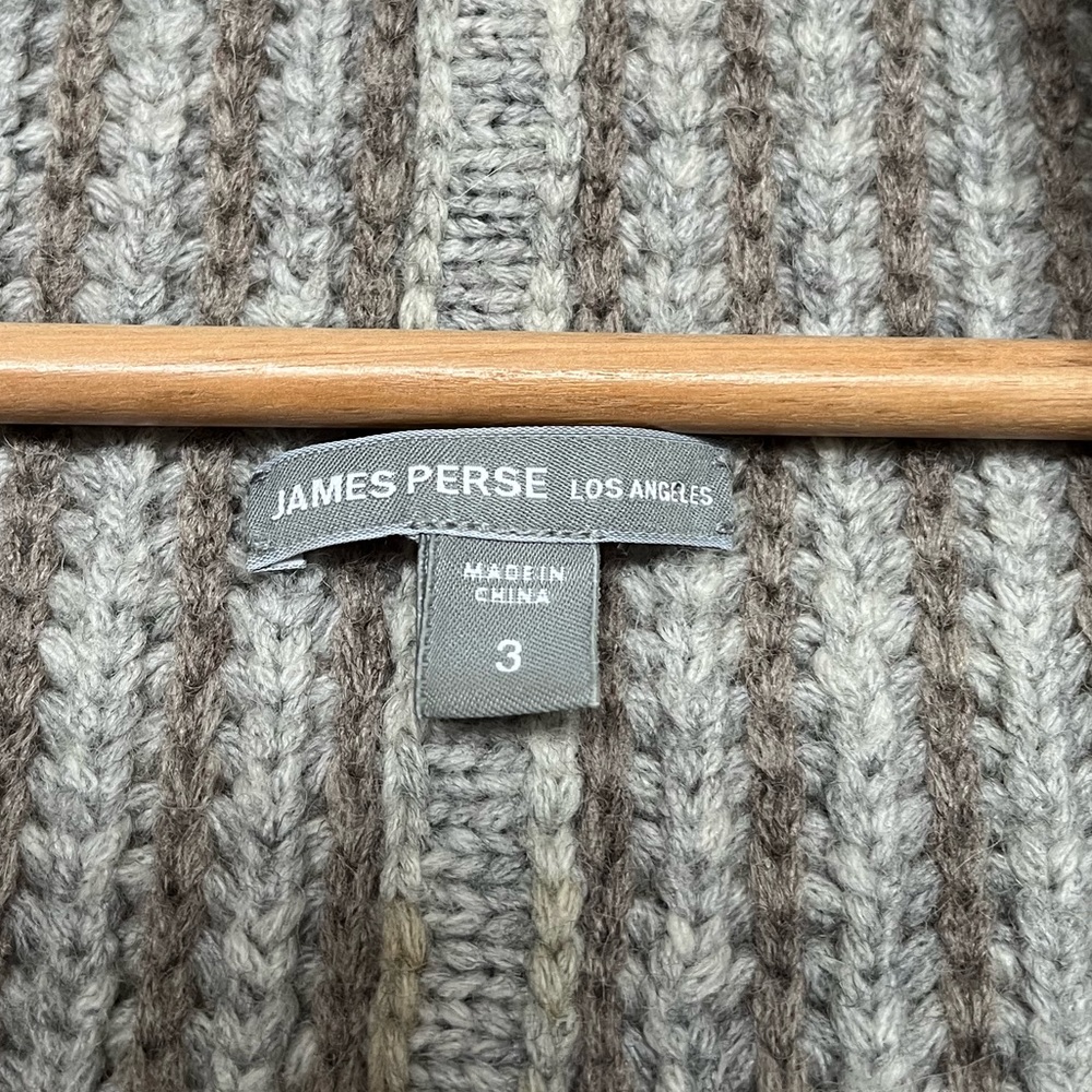 {James Perse} Wool & Alpaca Blend Sleeveless Cardigan Vest Grey - Size 3 (Large) - Picture 4 of 9